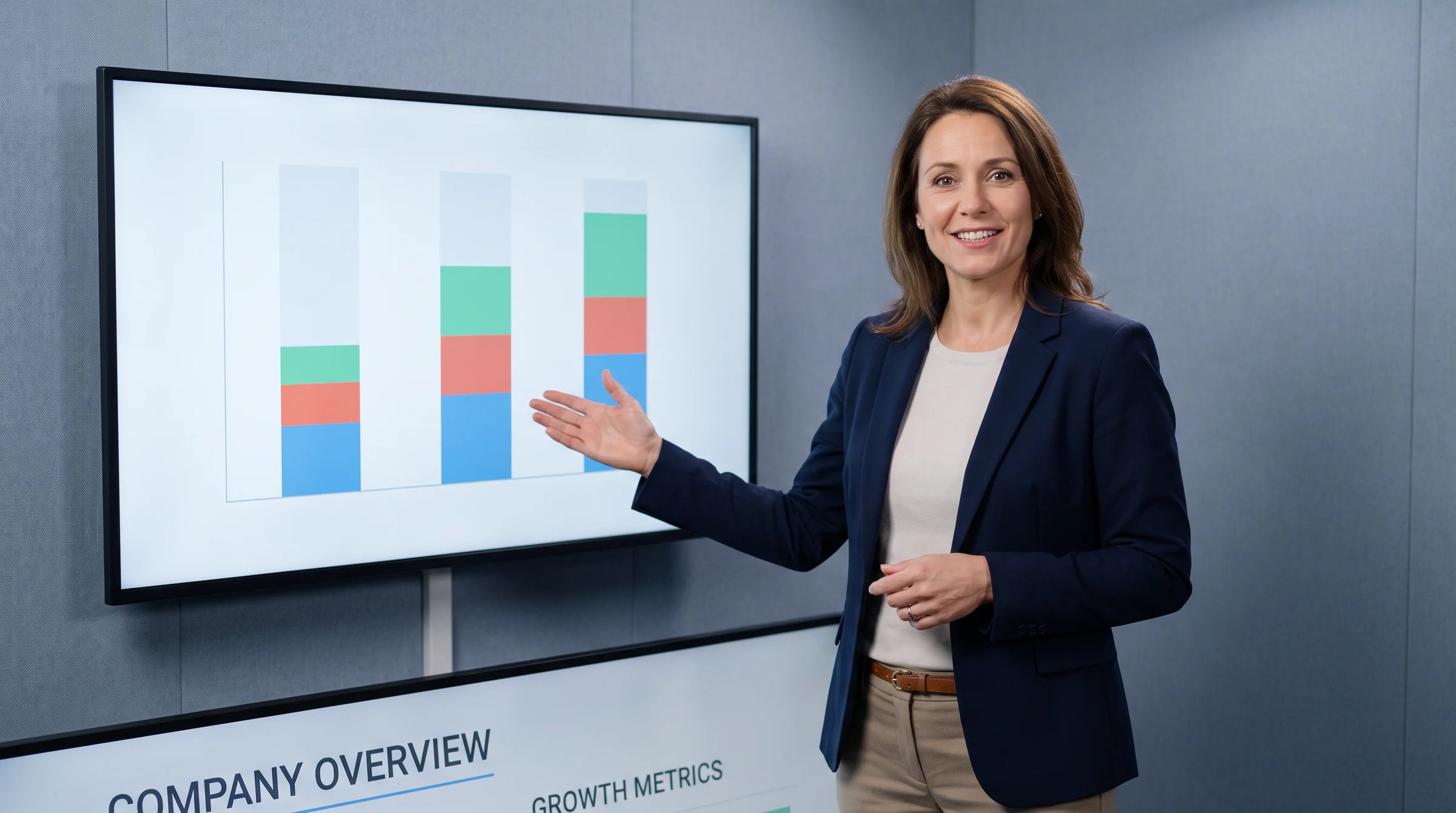 Presenter in a corporate training video